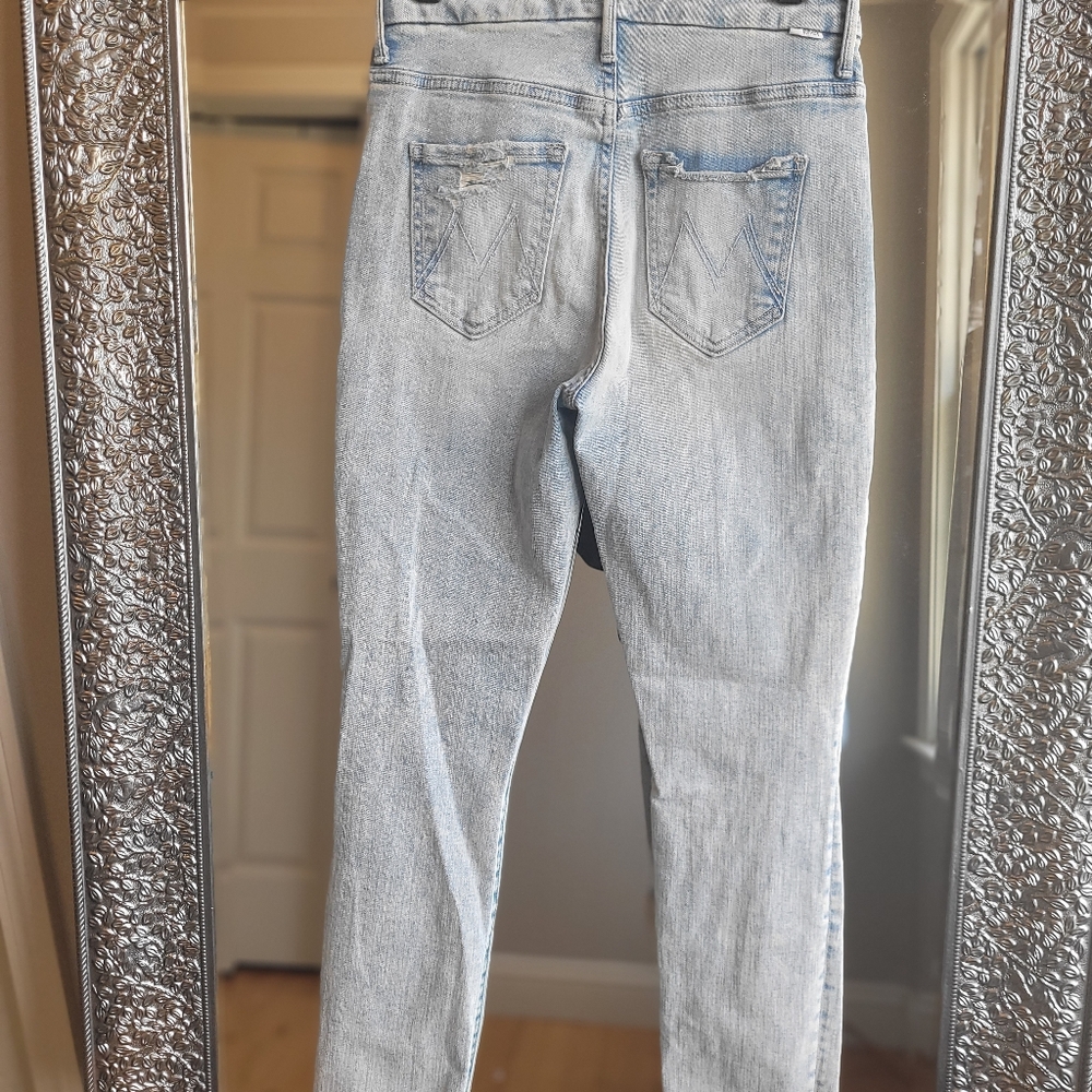 Mother Pixie Ankle Fray Button Fly Jeans. Action Shot. Size 25. New Without Tags - Picture 6 of 9